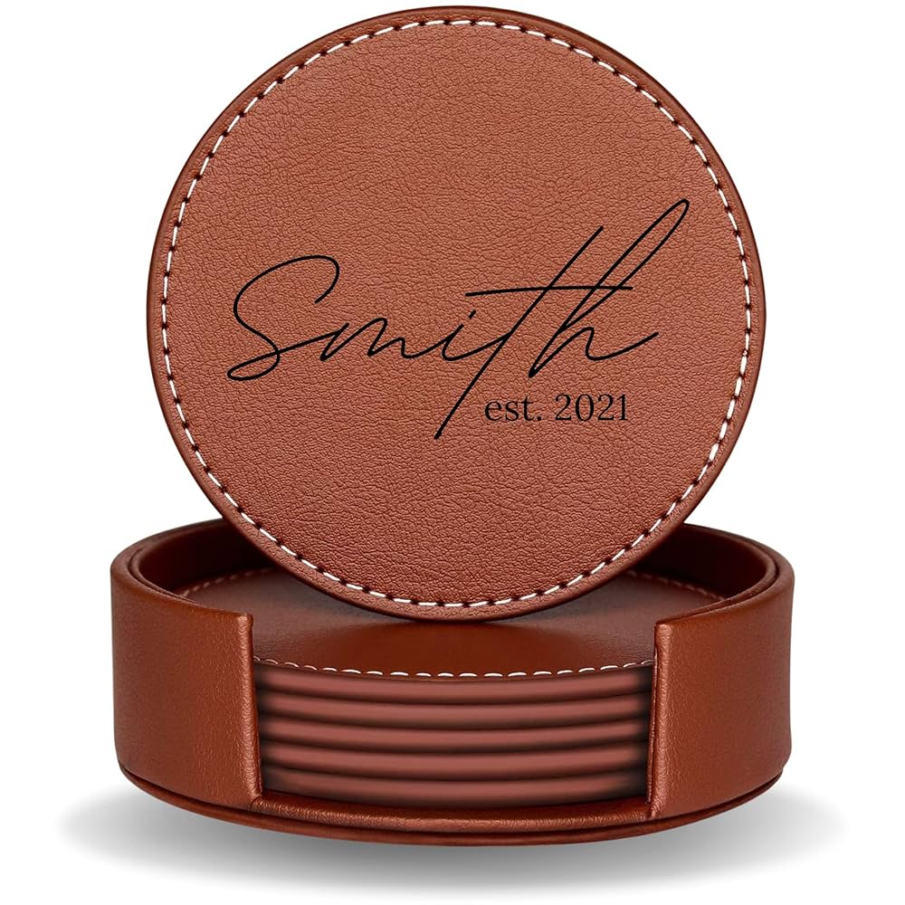 An application scenario or product detail of custom leather coasters - Image 7