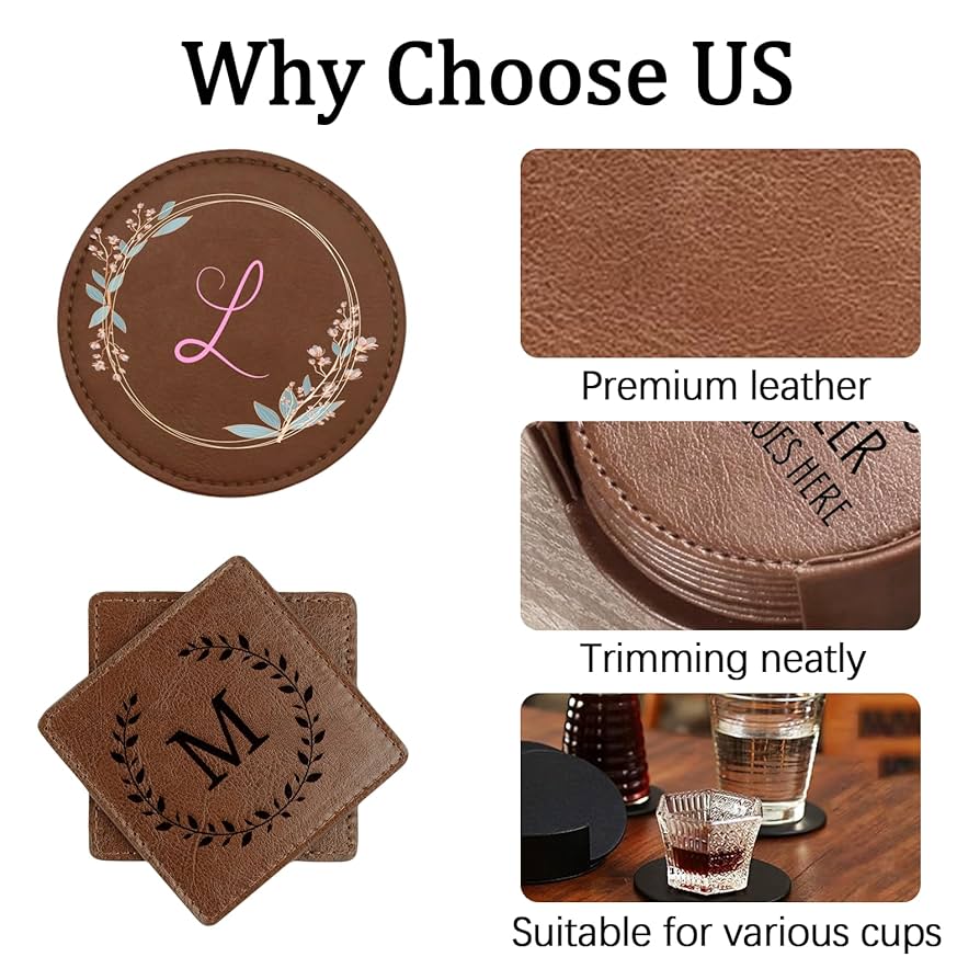 An application scenario or product detail of custom leather coasters - Image 18