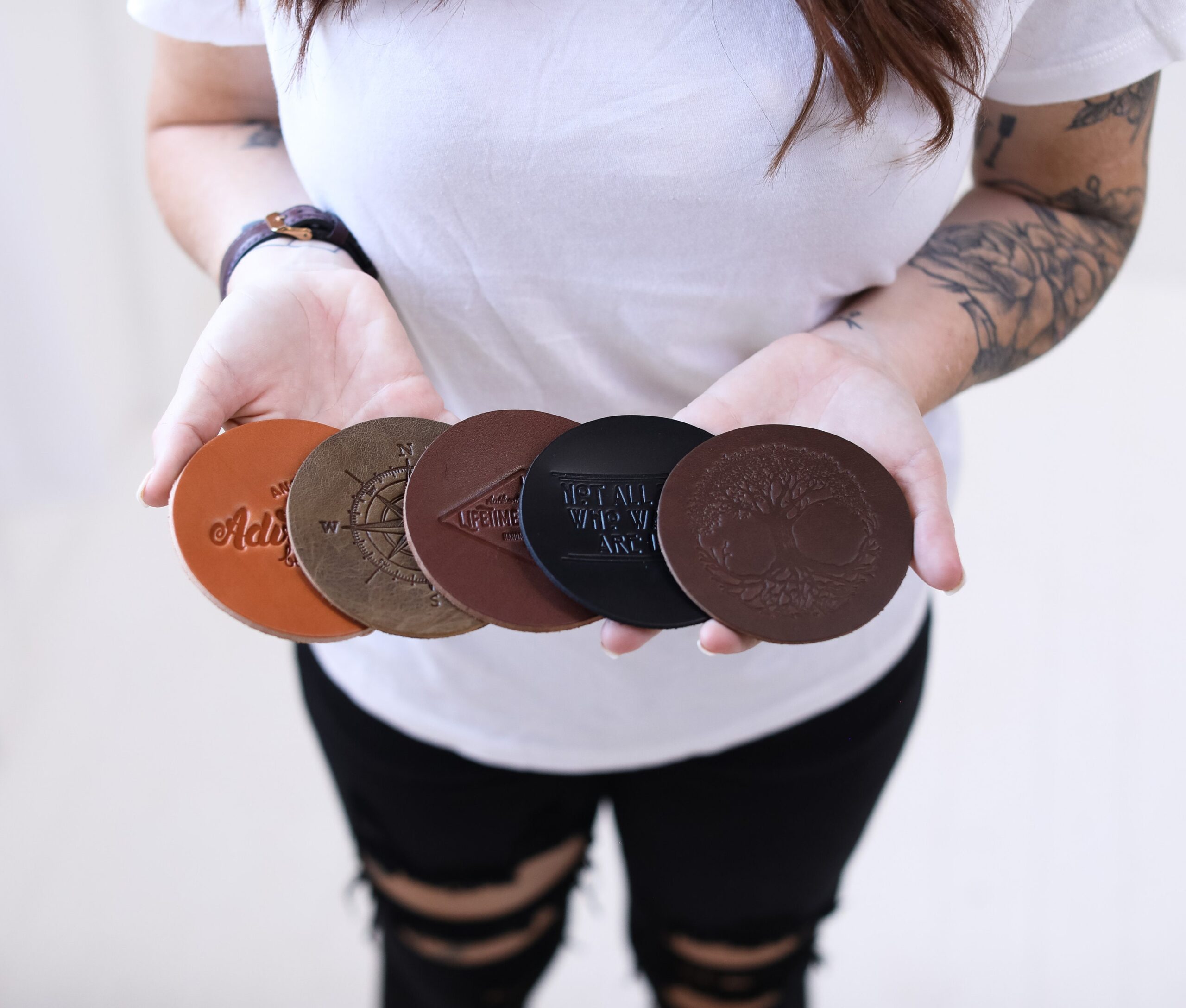Featured image for the custom leather coasters guide
