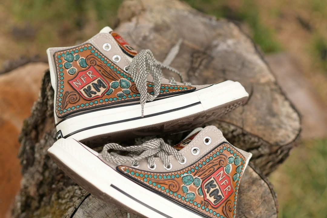 An application scenario or product detail of custom leather converse - Image 1