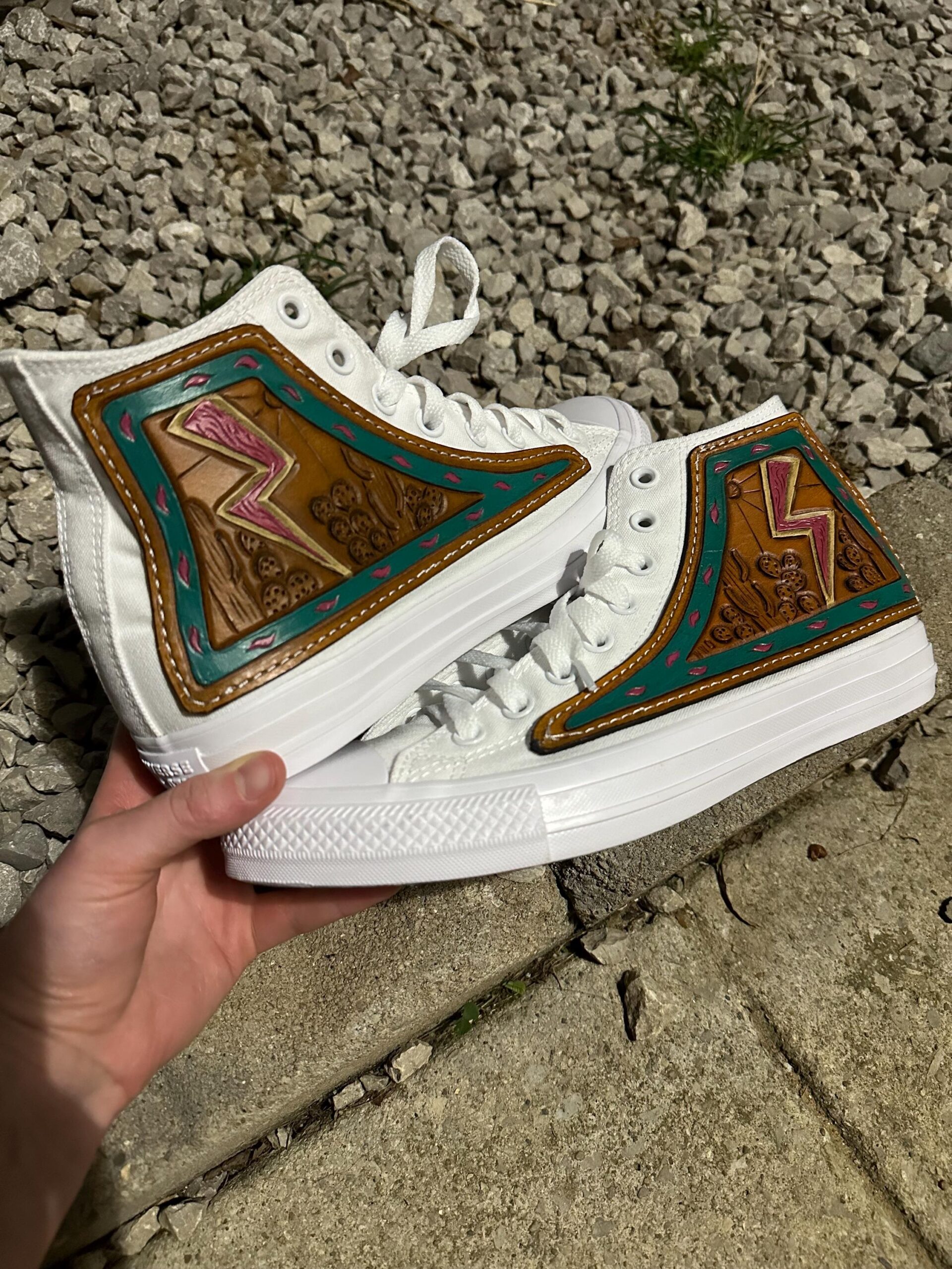 An application scenario or product detail of custom leather converse - Image 5