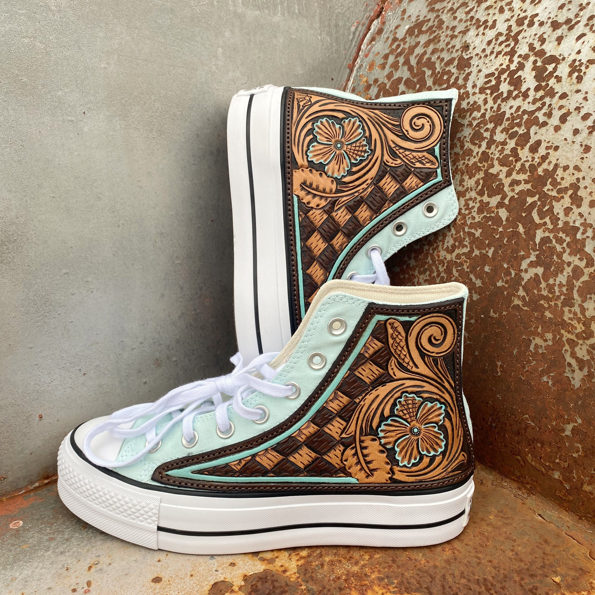 An application scenario or product detail of custom leather converse - Image 13