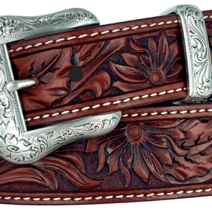 An application scenario or product detail of custom leather cowboy belts - Image 4