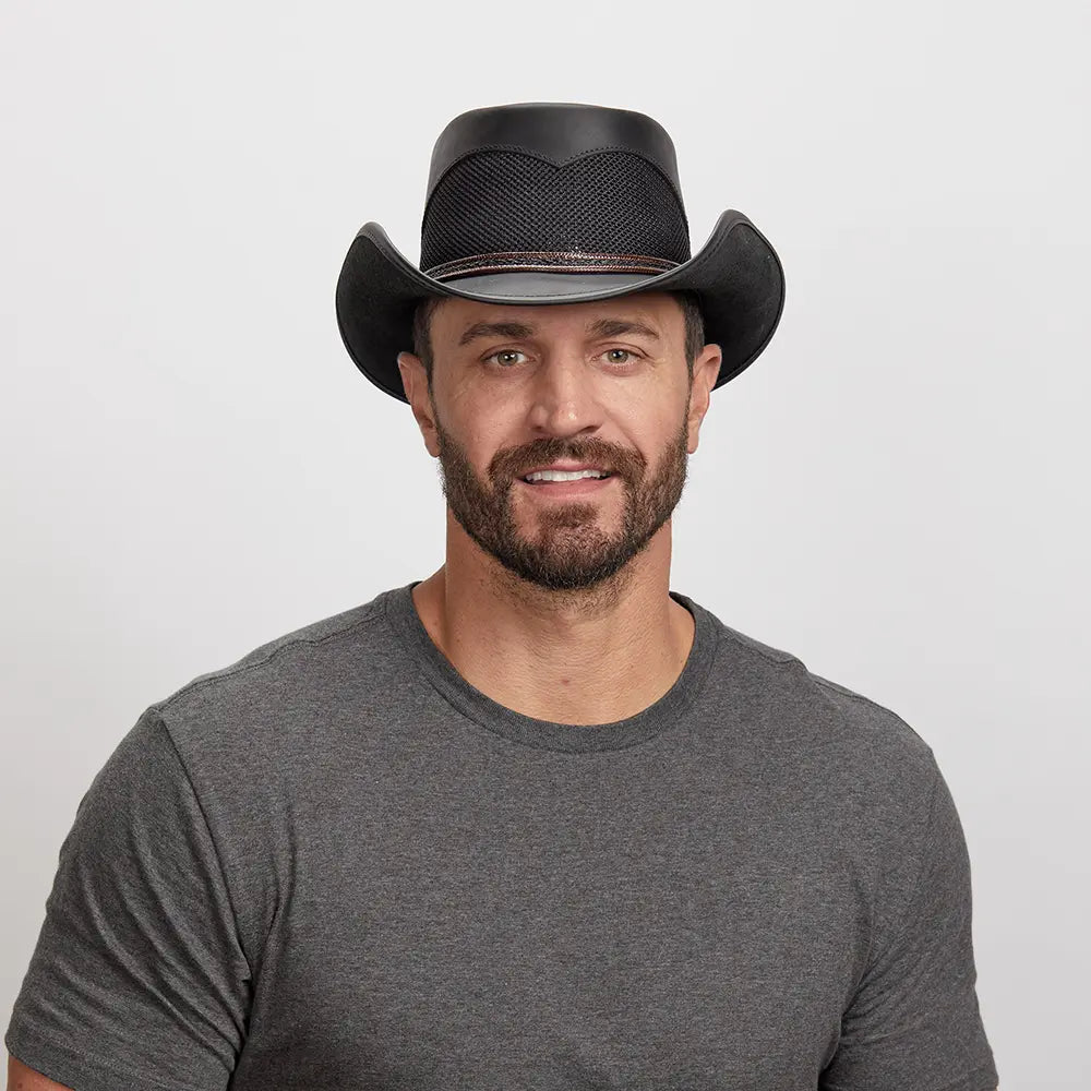 An application scenario or product detail of custom leather cowboy hats - Image 2
