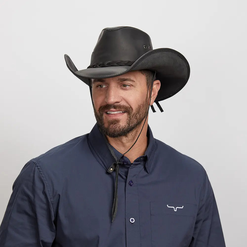 An application scenario or product detail of custom leather cowboy hats - Image 4