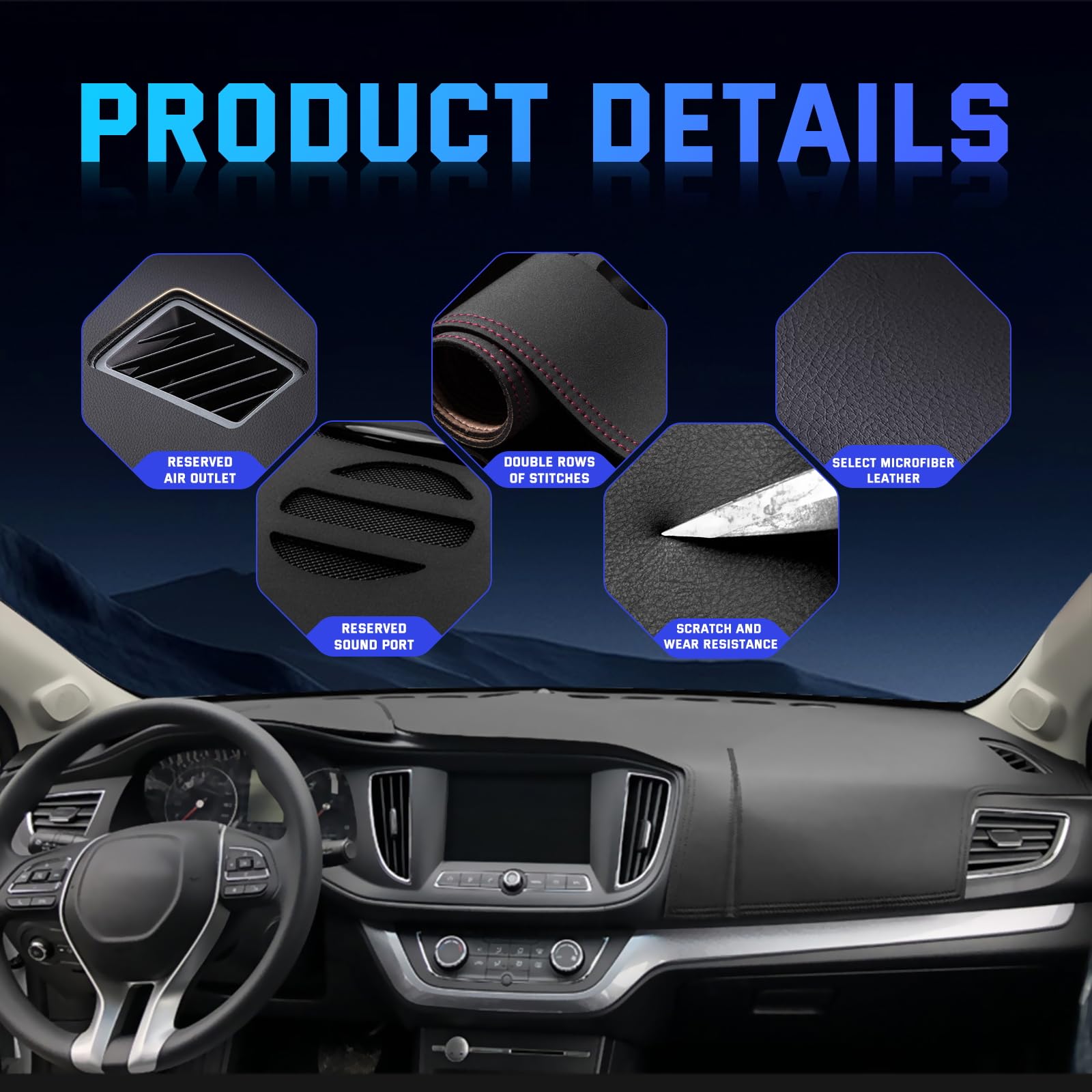 An application scenario or product detail of custom leather dash covers - Image 2