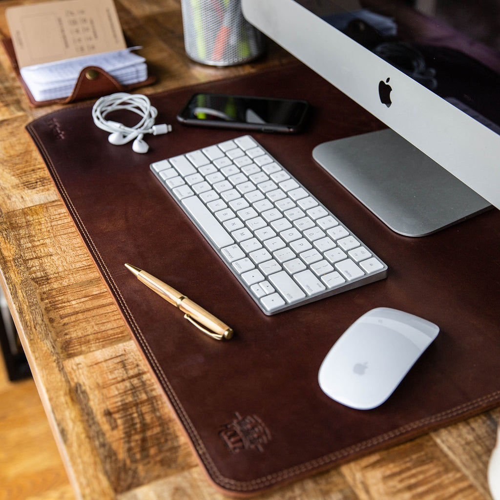 Featured image for the custom leather desk pad guide