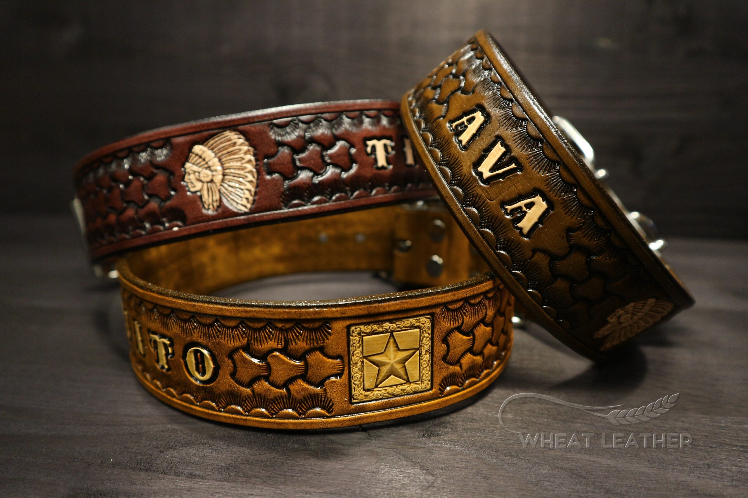 An application scenario or product detail of custom leather dog collars with name - Image 9