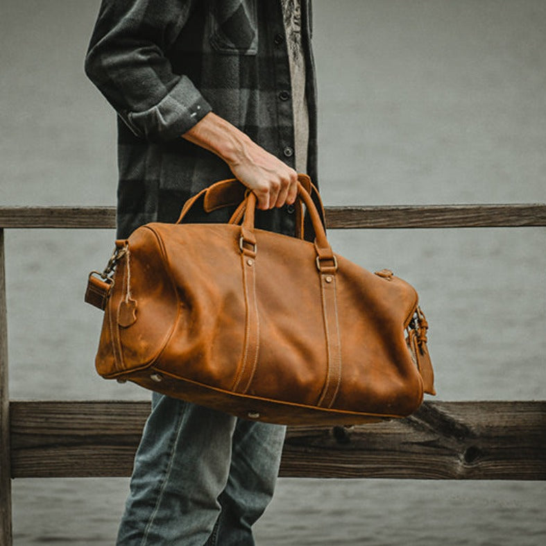 Featured image for the custom leather duffle bags guide