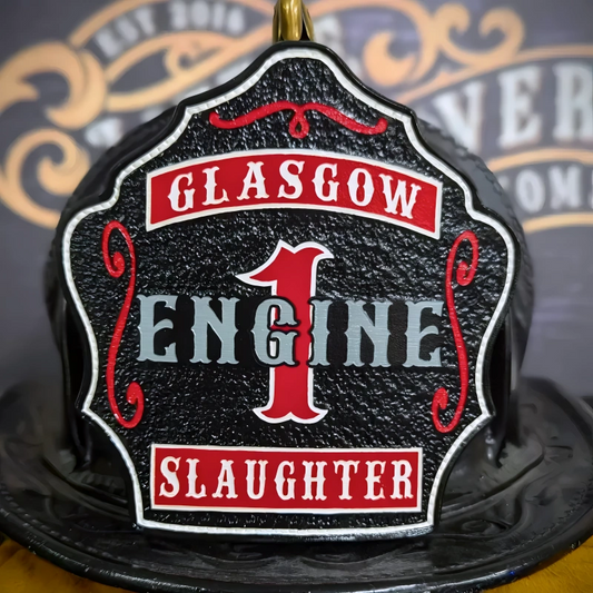 An application scenario or product detail of custom leather fire helmet shields - Image 17