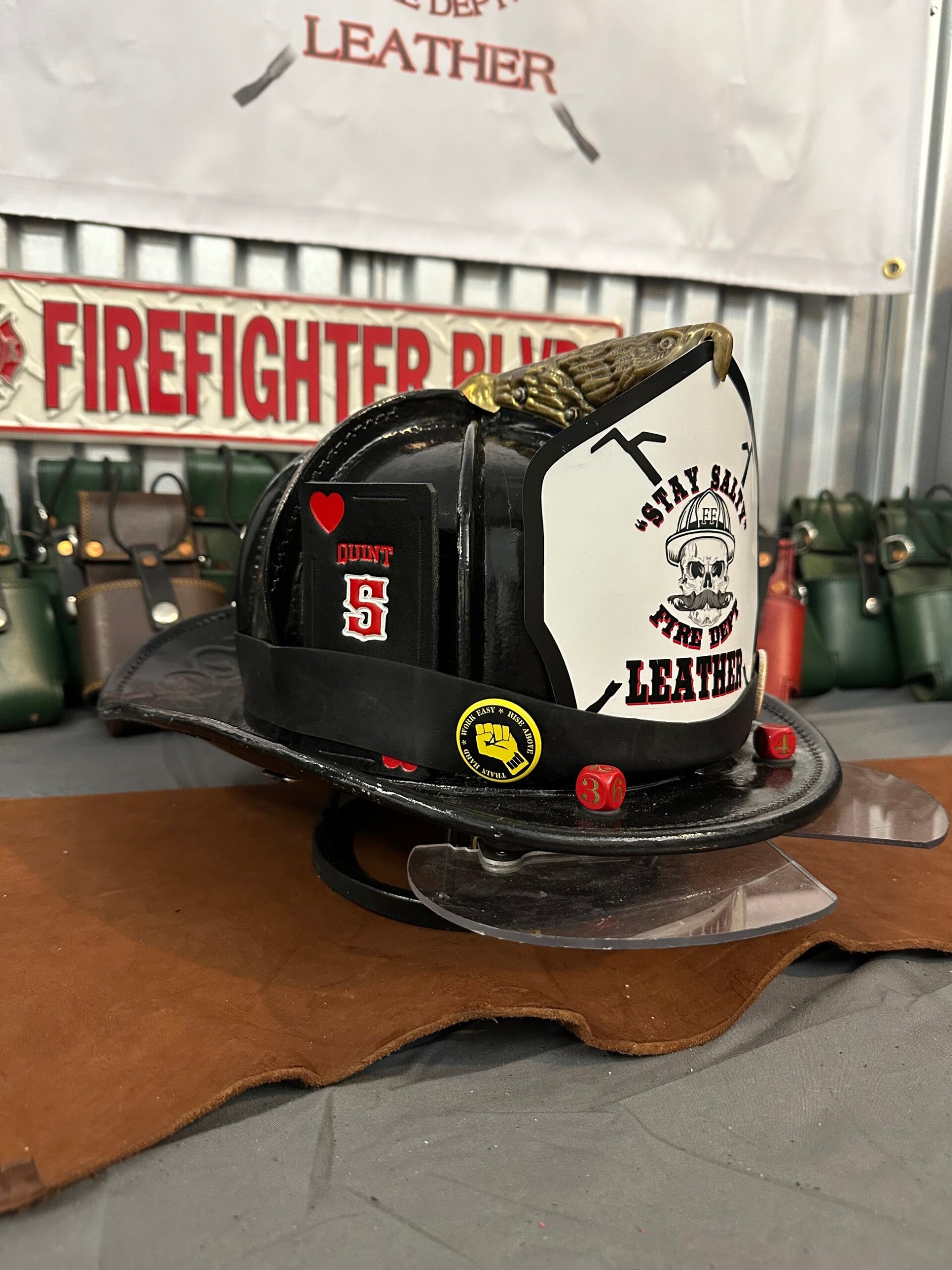 An application scenario or product detail of custom leather fire helmets - Image 16