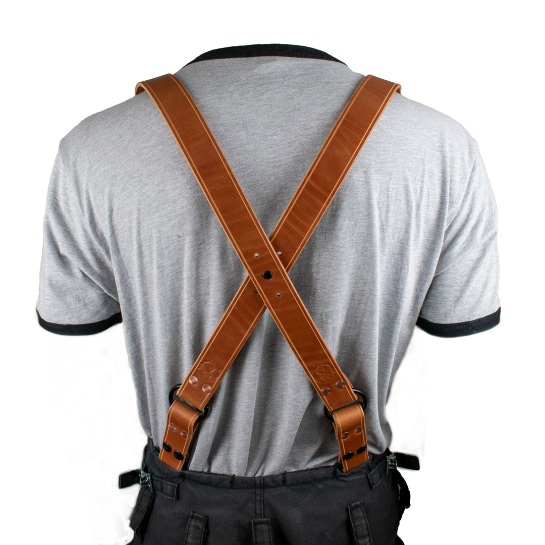 An application scenario or product detail of custom leather firefighter suspenders - Image 19