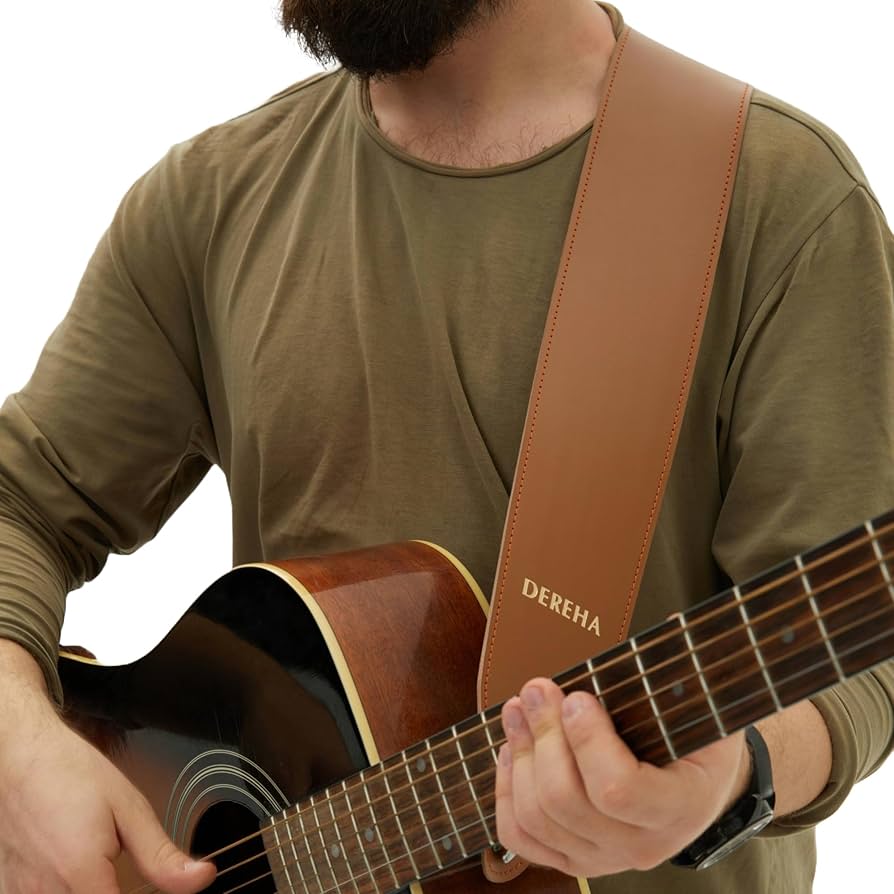 An application scenario or product detail of custom leather guitar straps - Image 16