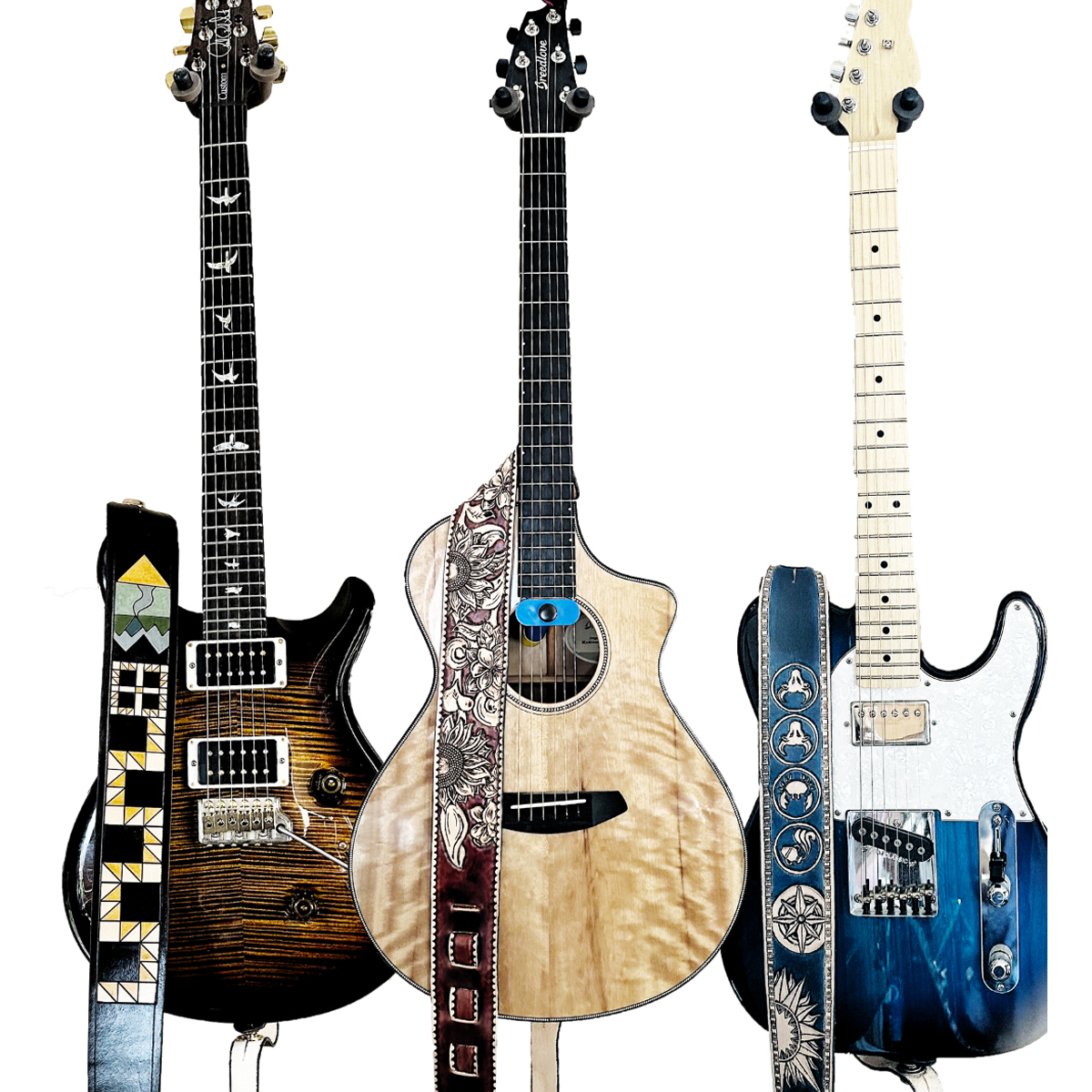 An application scenario or product detail of custom leather guitar straps - Image 19