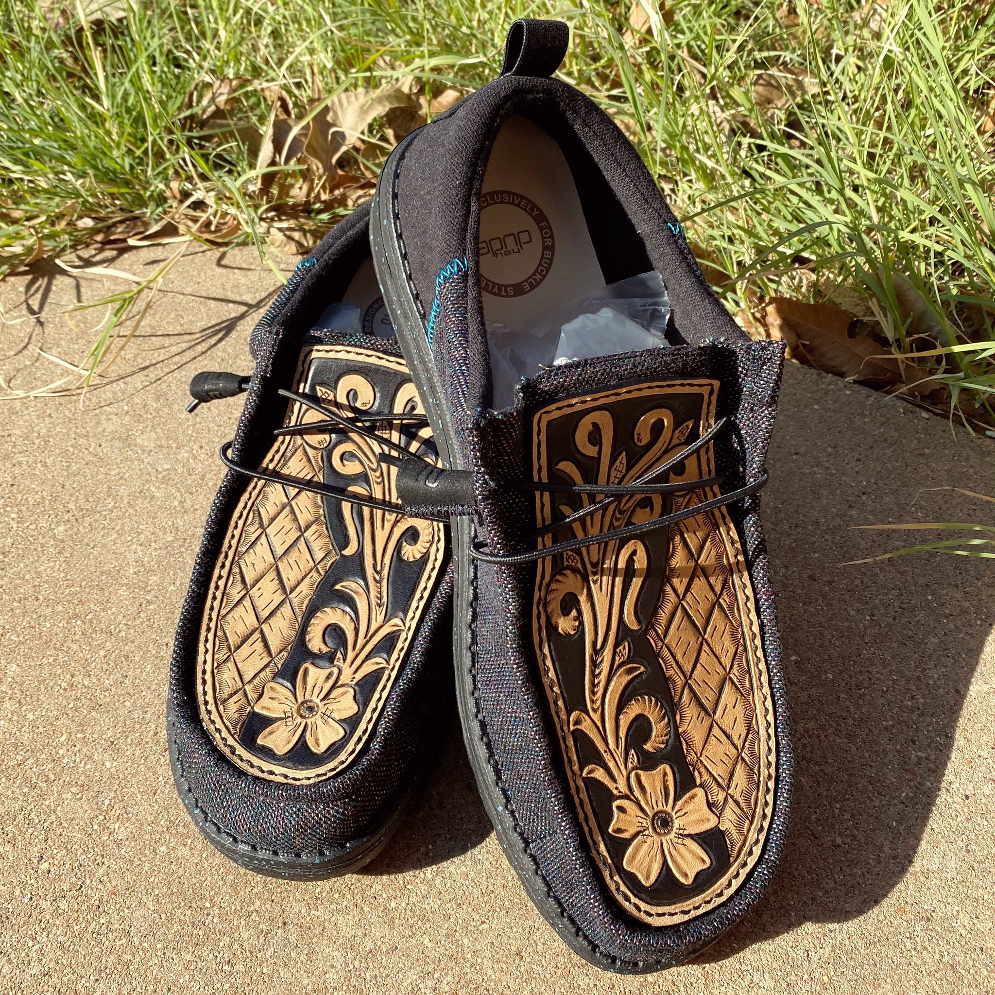 An application scenario or product detail of custom leather hey dudes - Image 3