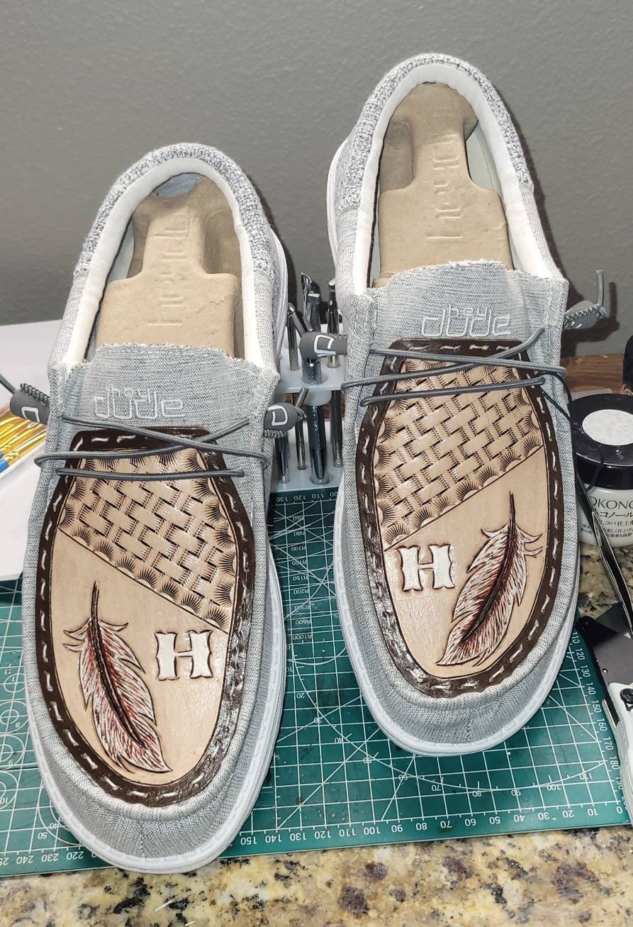 An application scenario or product detail of custom leather hey dudes - Image 14
