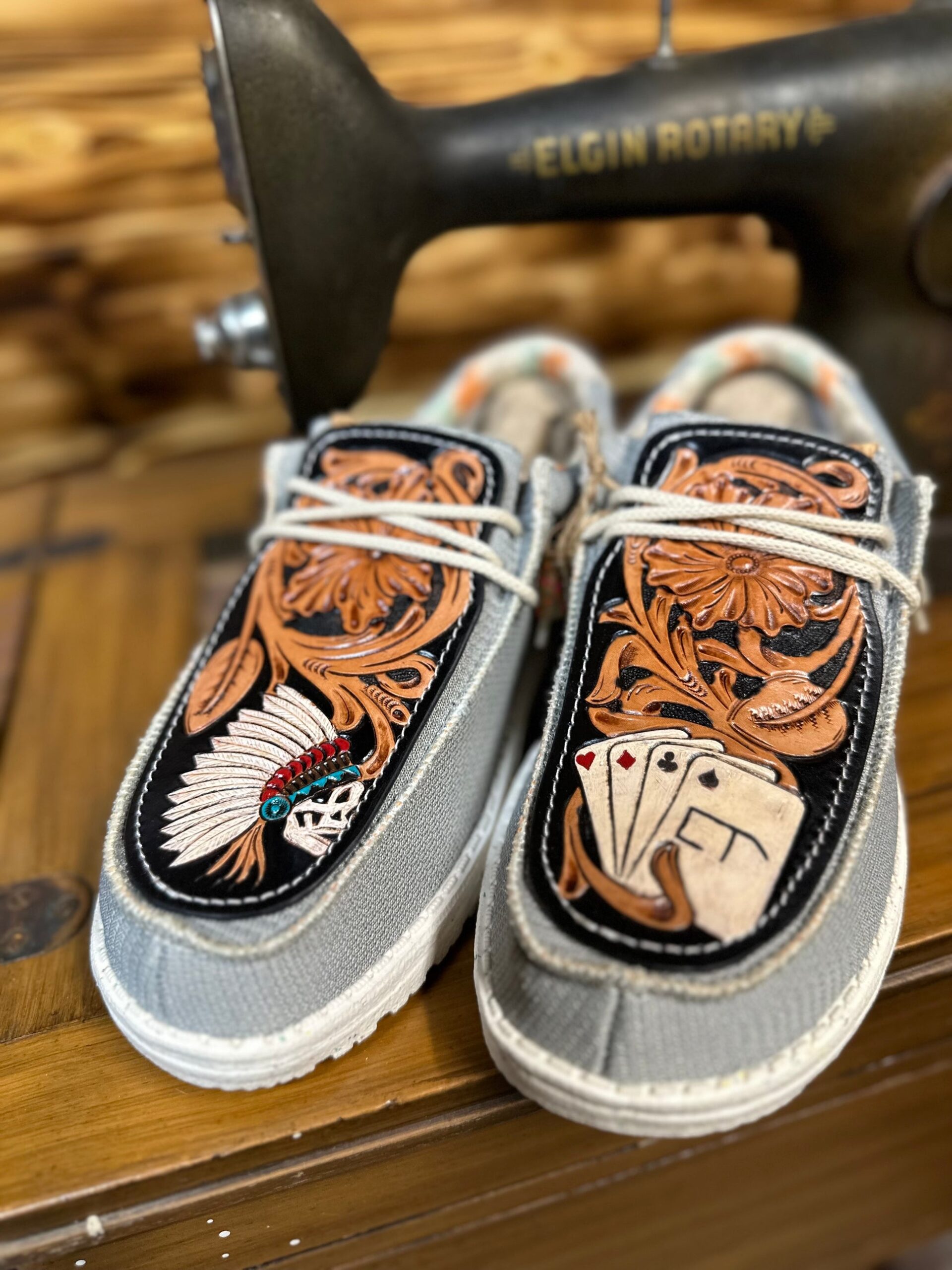 An application scenario or product detail of custom leather hey dudes - Image 20