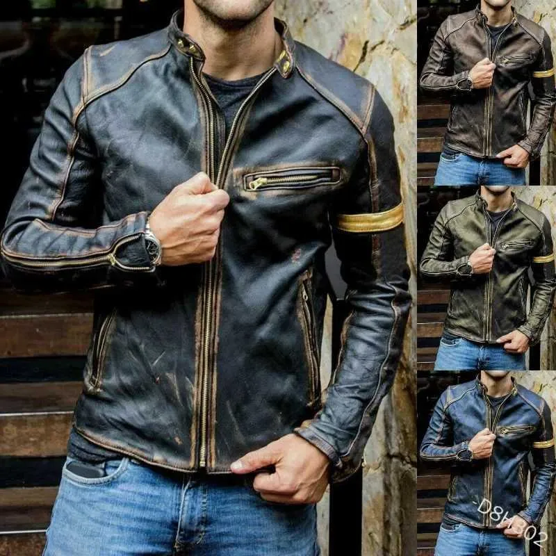 An application scenario or product detail of custom leather jacket mens - Image 3