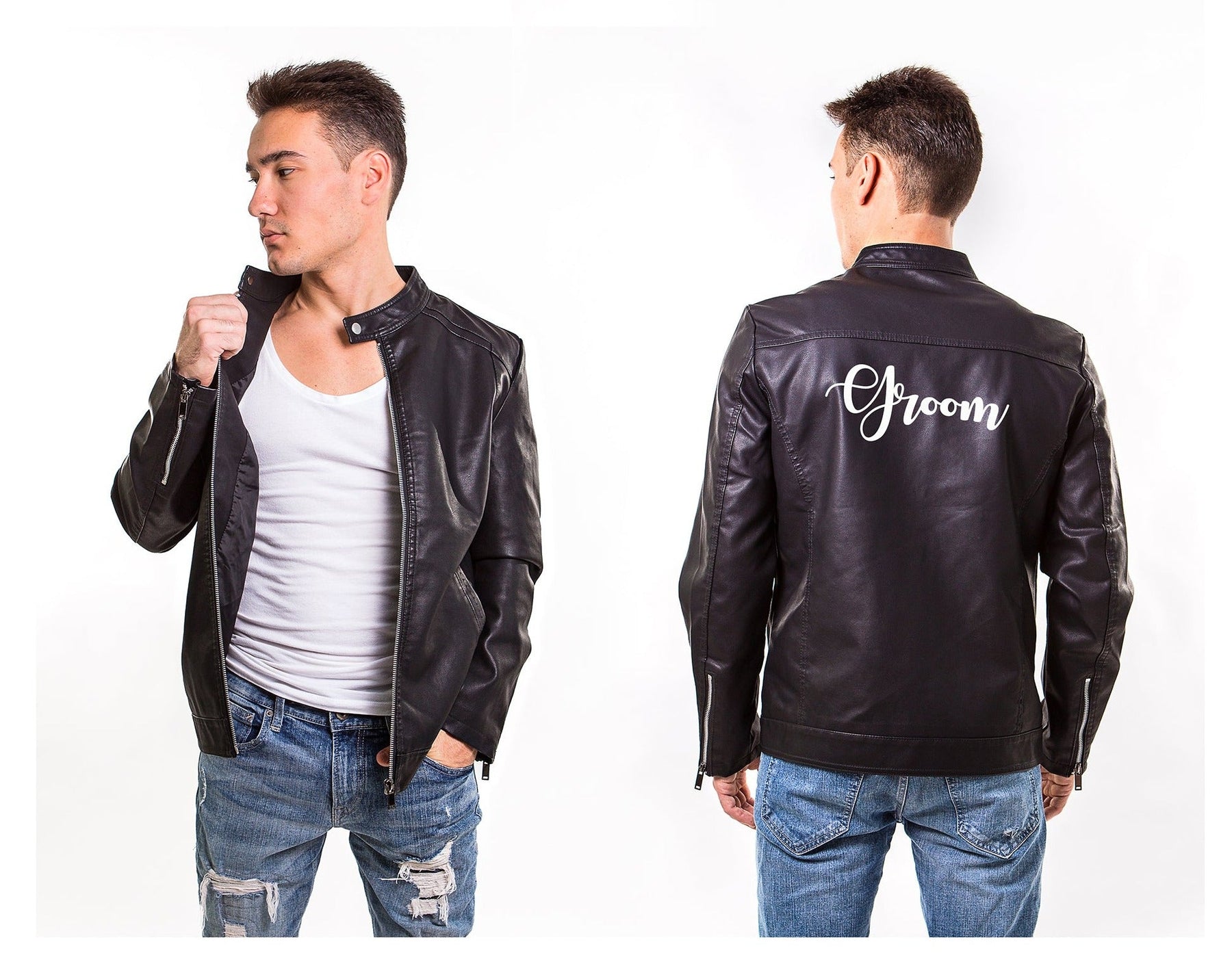 An application scenario or product detail of custom leather jacket mens - Image 8