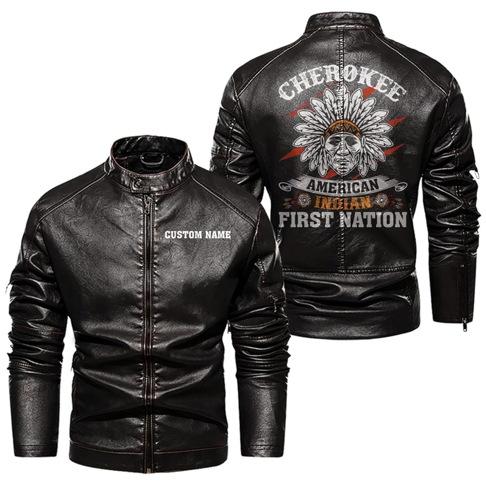 An application scenario or product detail of custom leather jackets with logo - Image 19