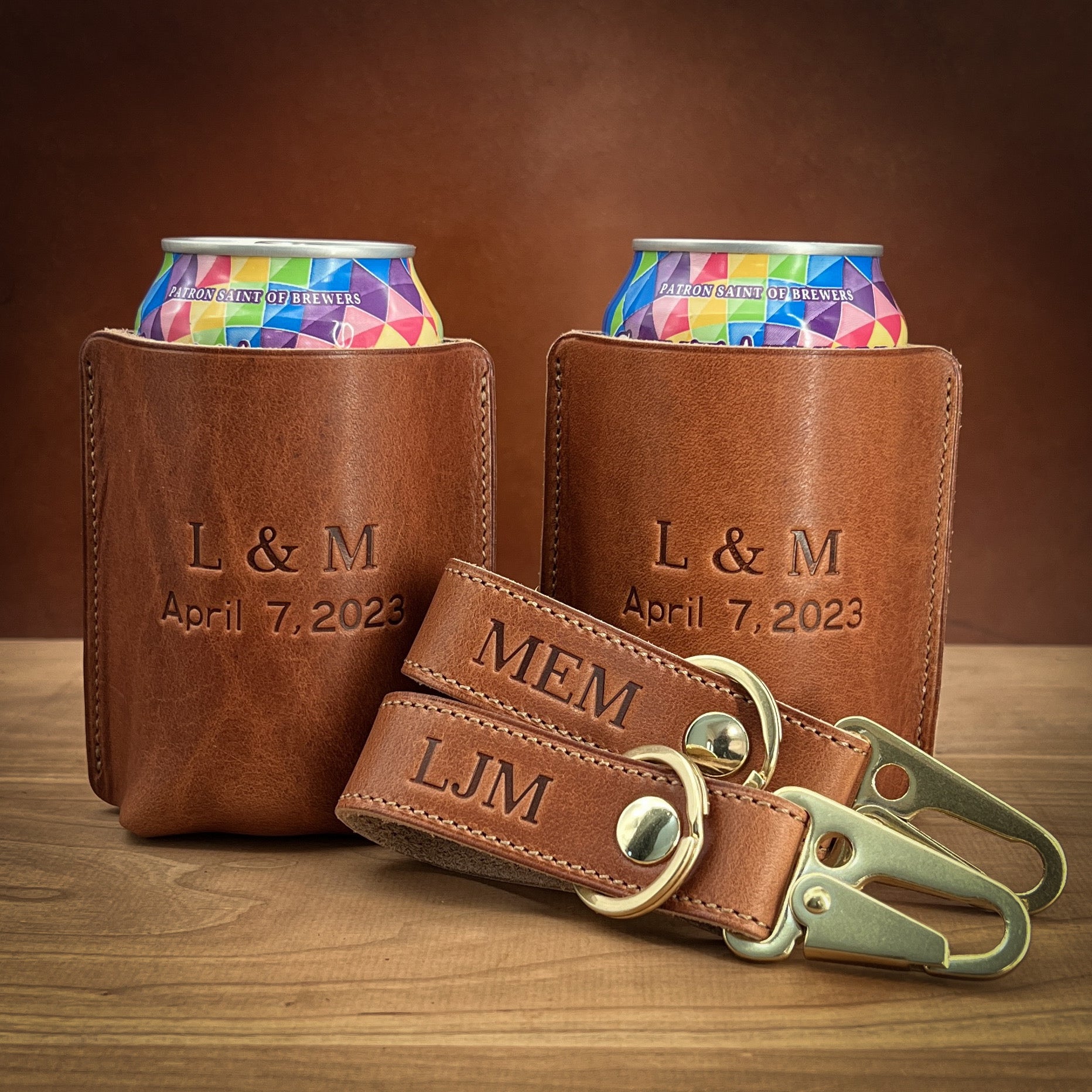 An application scenario or product detail of custom leather koozie - Image 15