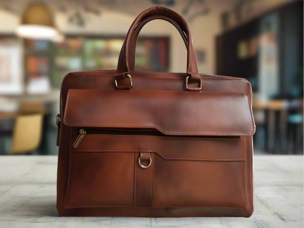 An application scenario or product detail of custom leather laptop bag - Image 3