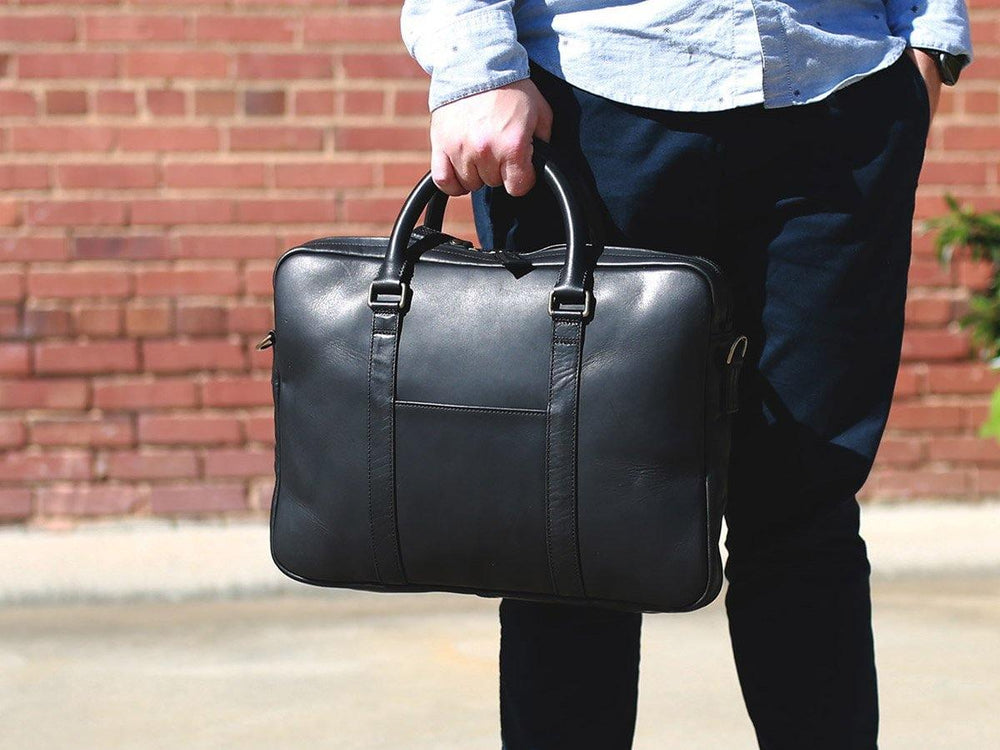 An application scenario or product detail of custom leather laptop bag - Image 21