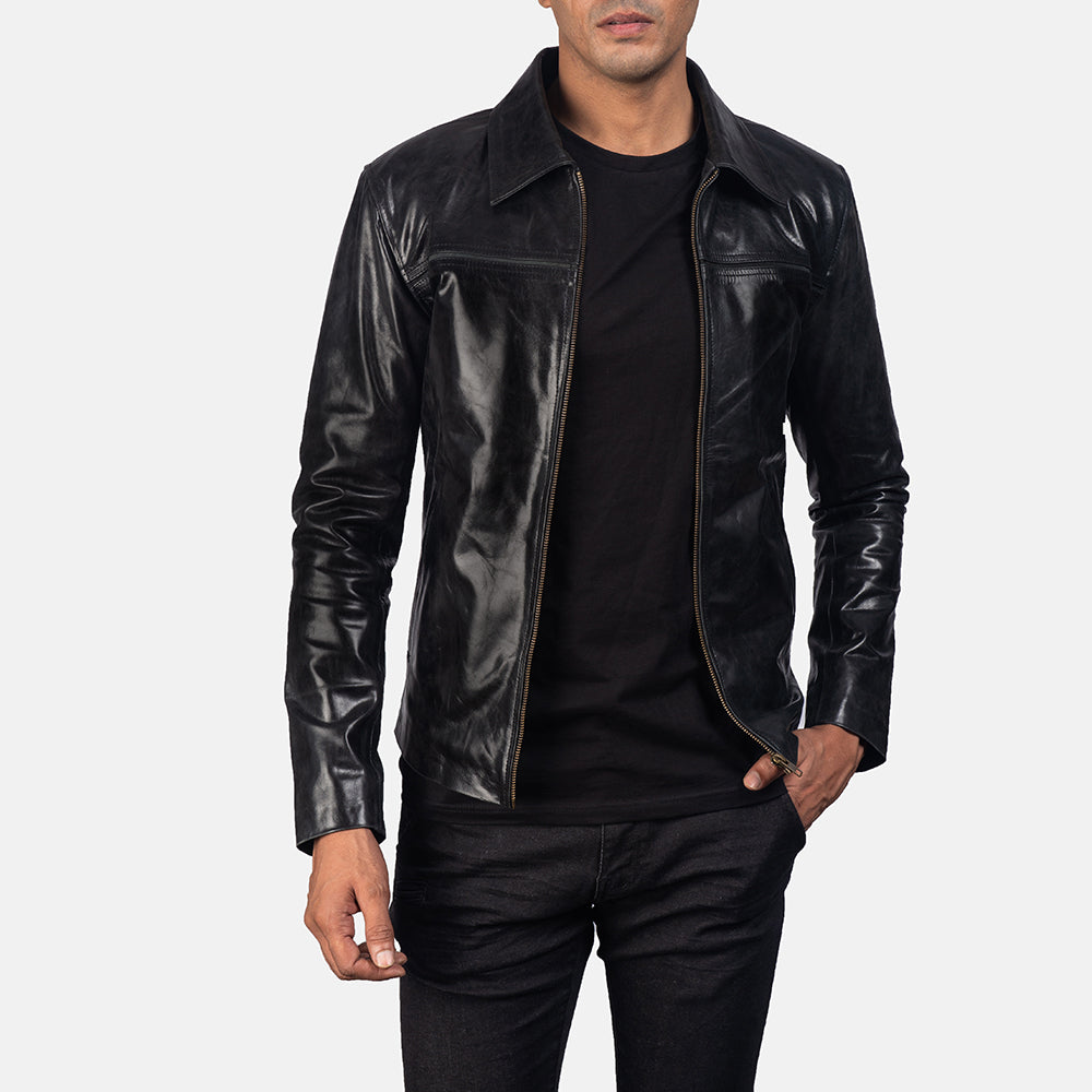 An application scenario or product detail of custom leather man jacket - Image 20