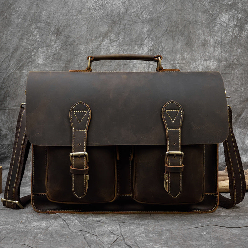 An application scenario or product detail of custom leather messenger bags - Image 16