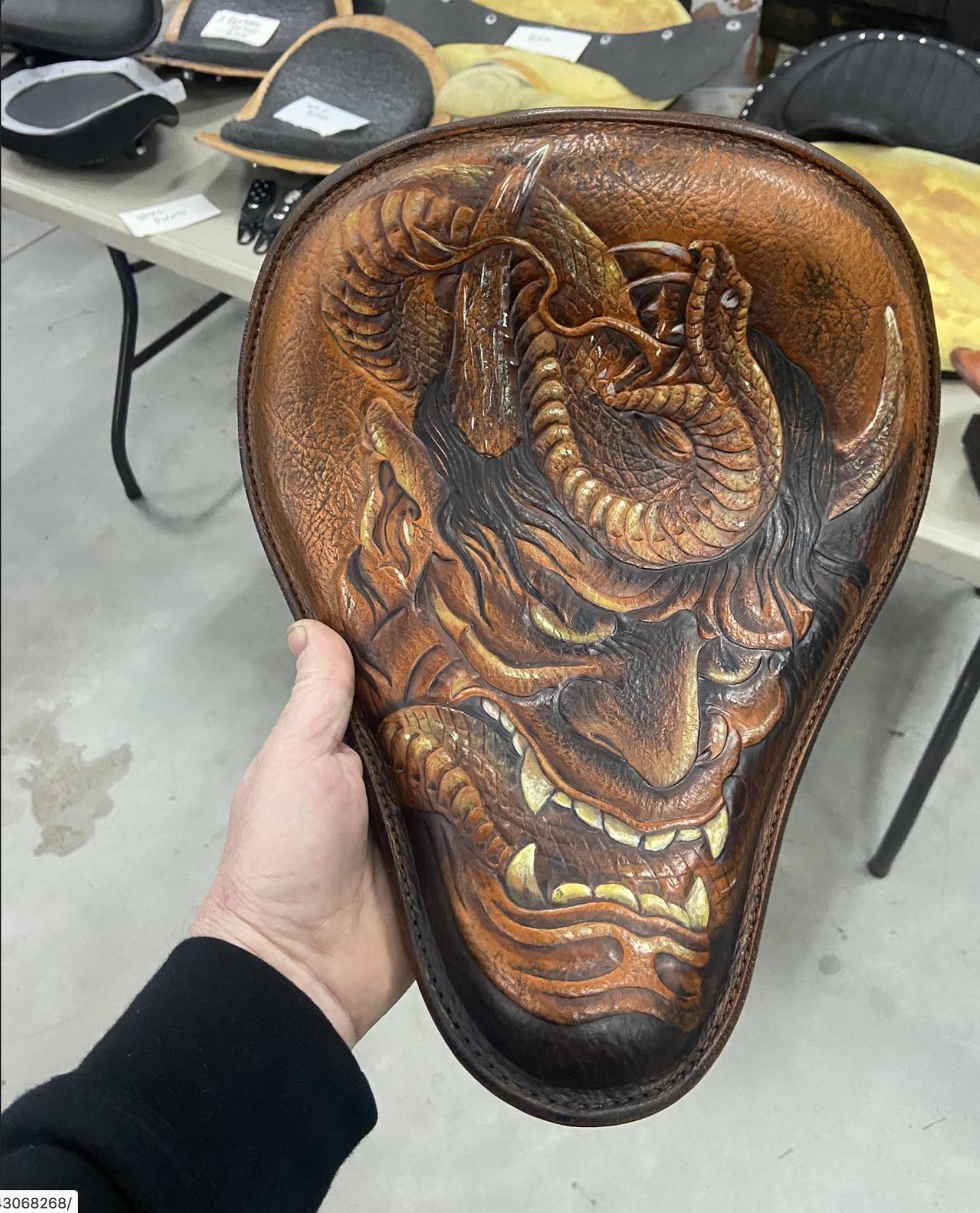 An application scenario or product detail of custom leather motorcycle seats - Image 1