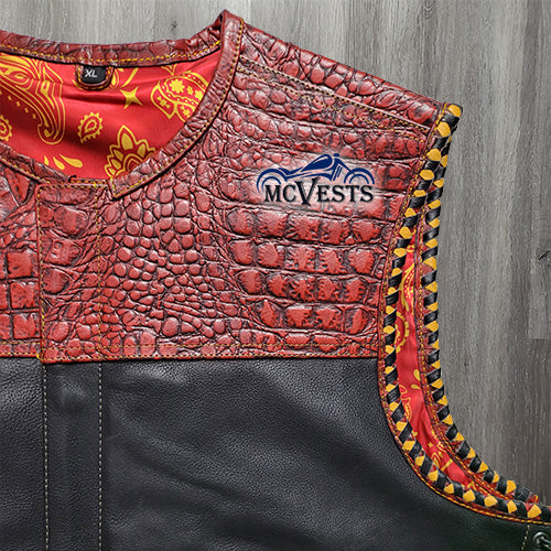 An application scenario or product detail of custom leather motorcycle vest - Image 8