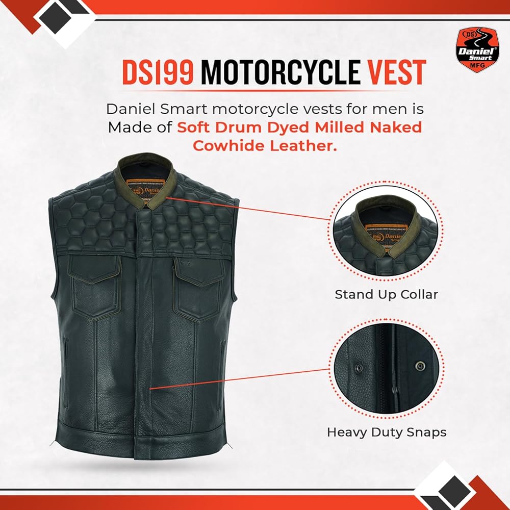 An application scenario or product detail of custom leather motorcycle vest - Image 12