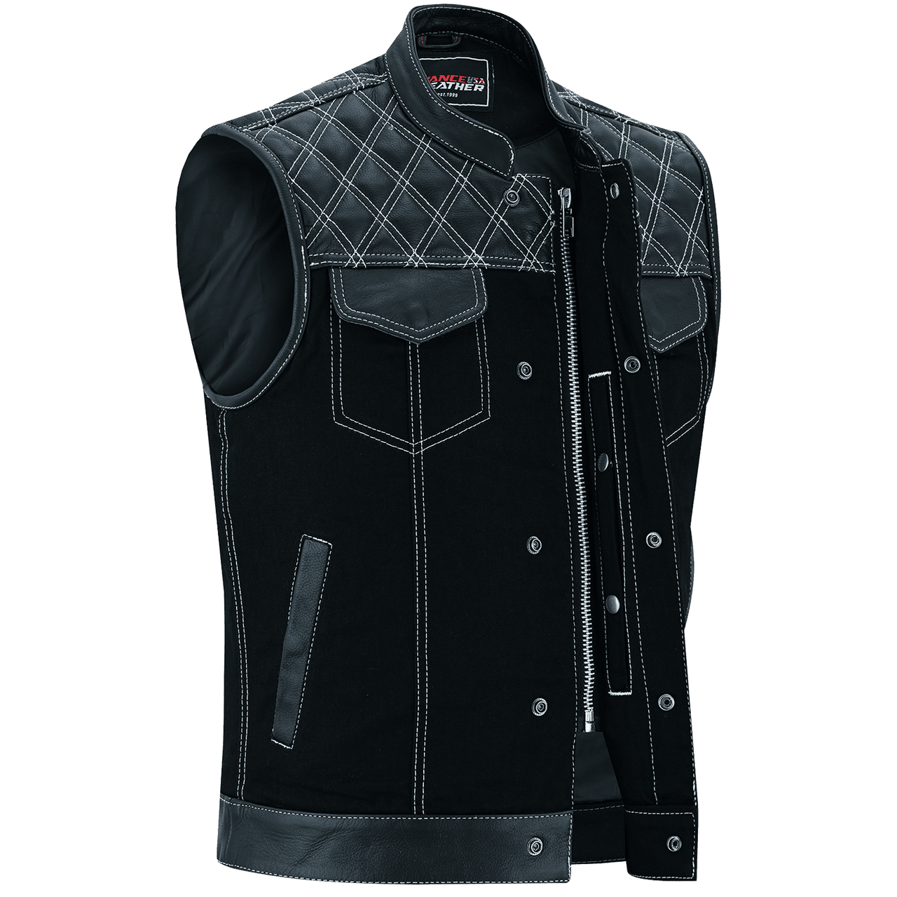 An application scenario or product detail of custom leather motorcycle vest - Image 17