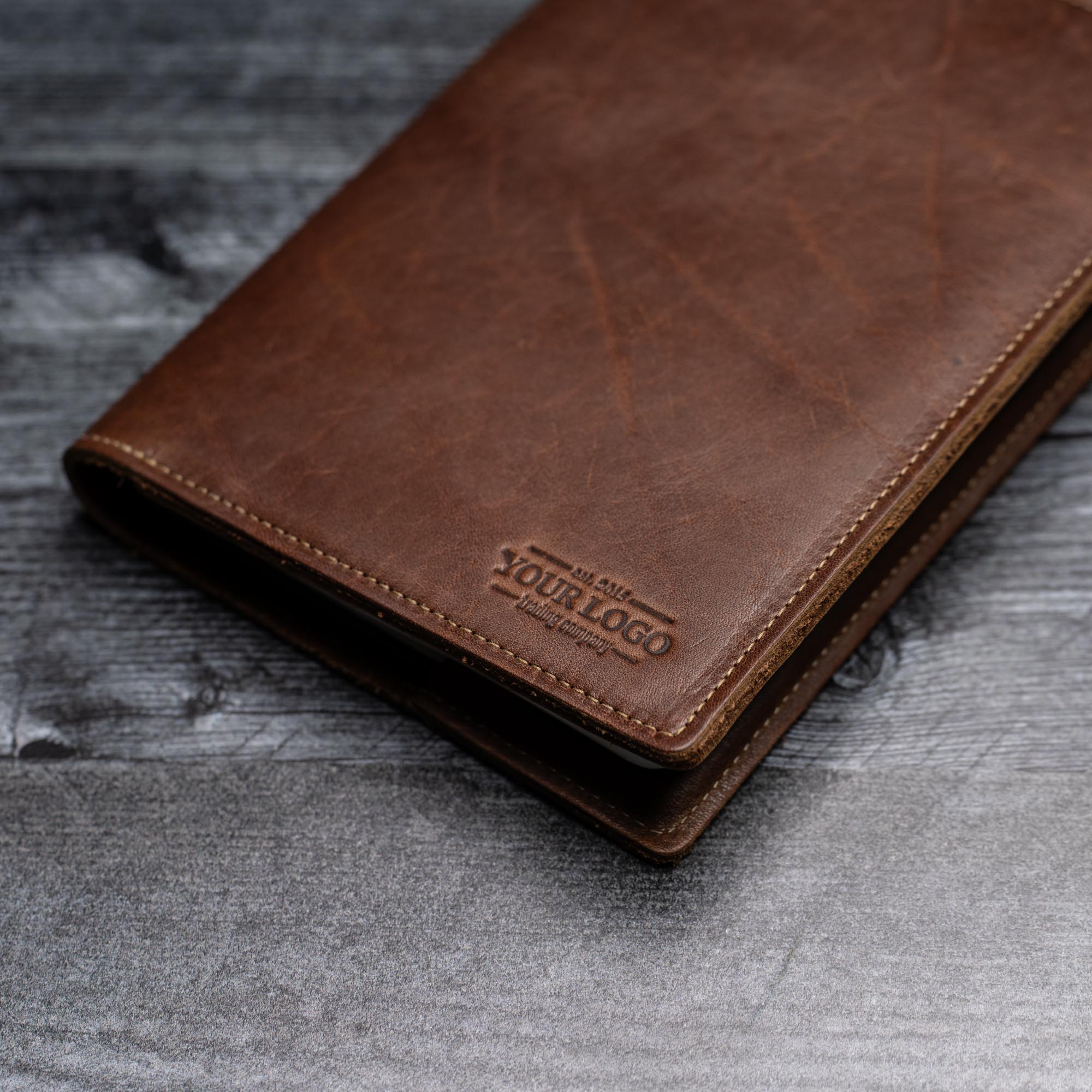 An application scenario or product detail of custom leather notebooks with logo - Image 6