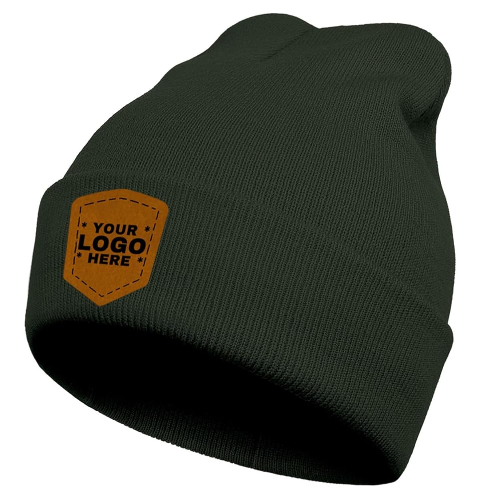An application scenario or product detail of custom leather patch beanie - Image 5