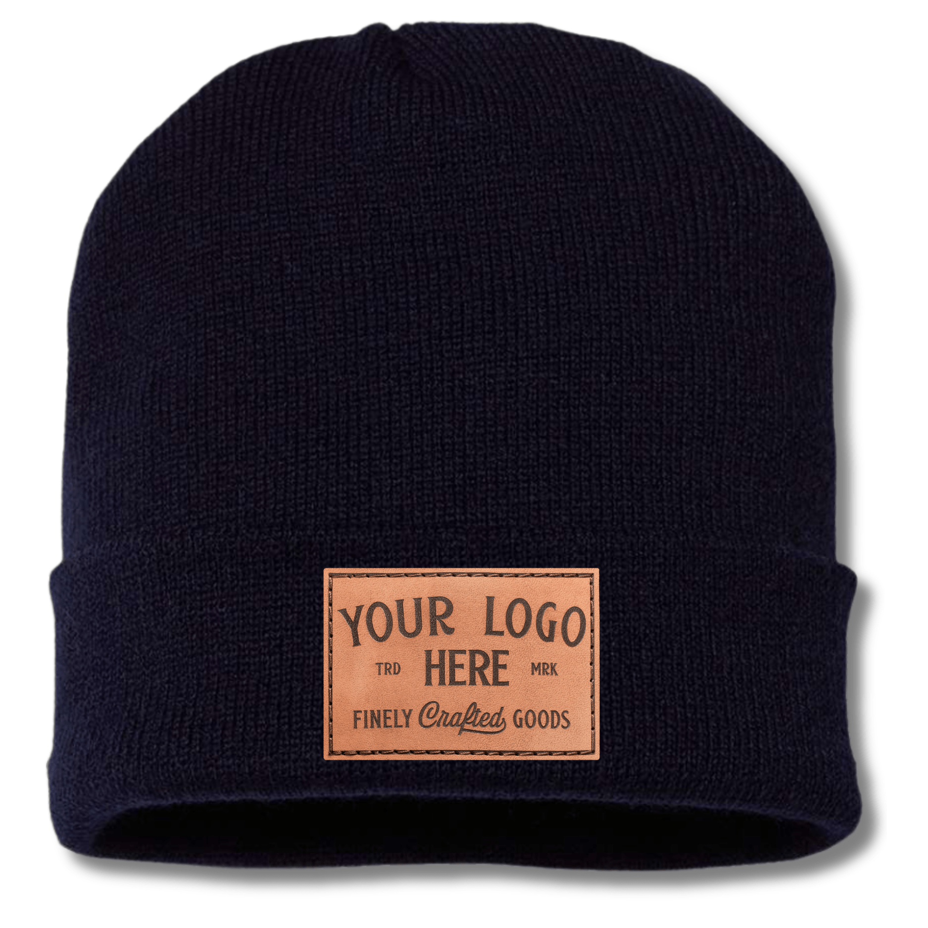 An application scenario or product detail of custom leather patch beanie - Image 7