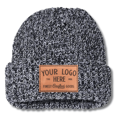 An application scenario or product detail of custom leather patch beanie - Image 22