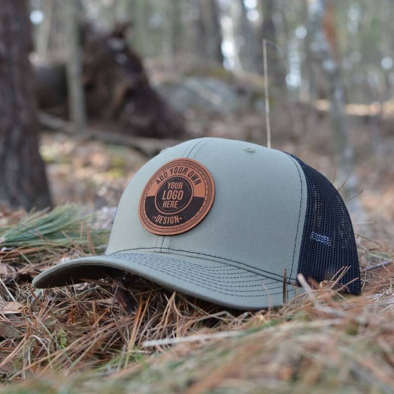 An application scenario or product detail of custom leather patch hats - Image 8