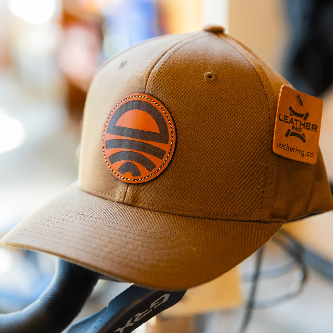 An application scenario or product detail of custom leather patch hats no minimum - Image 3