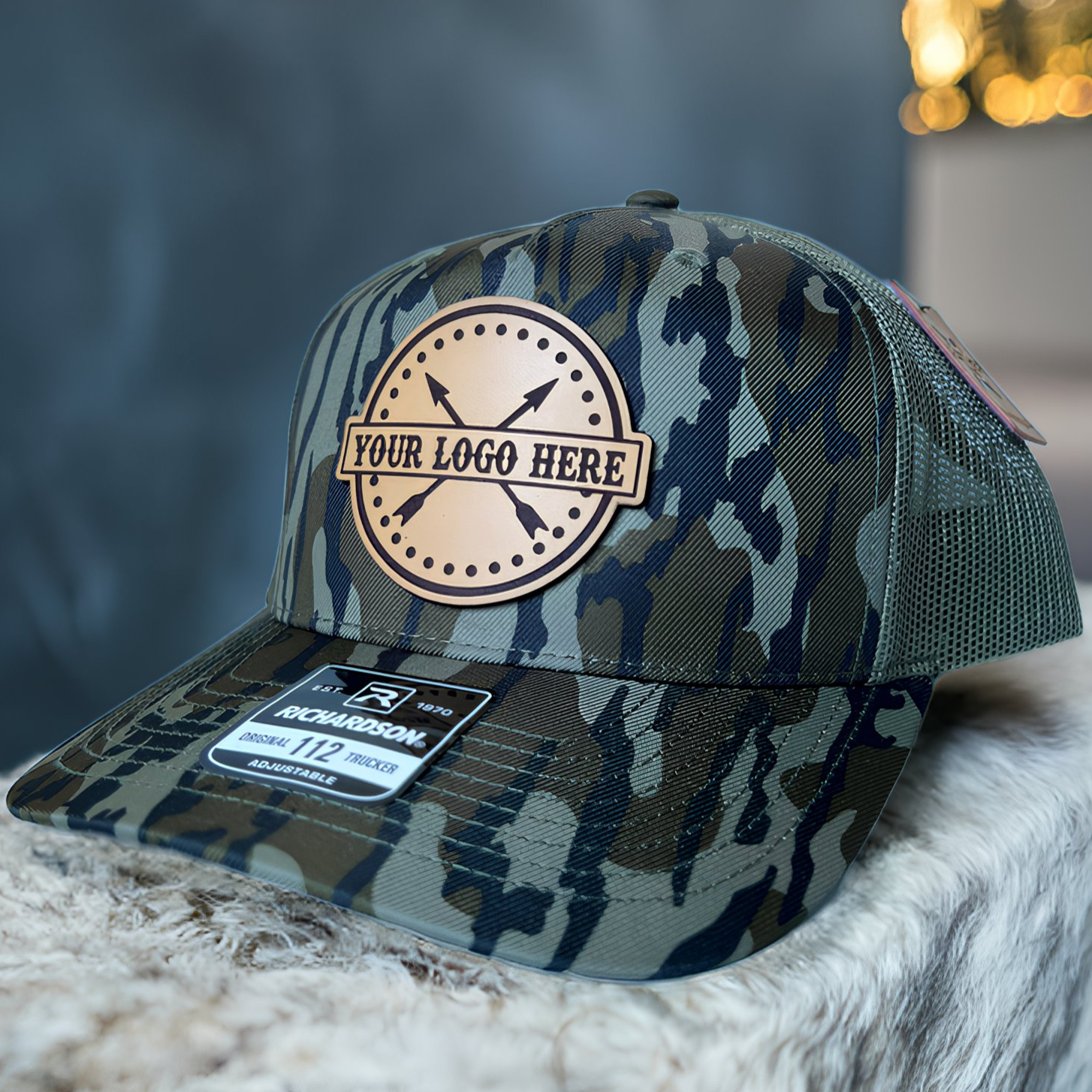 An application scenario or product detail of custom leather patch hats no minimum - Image 12