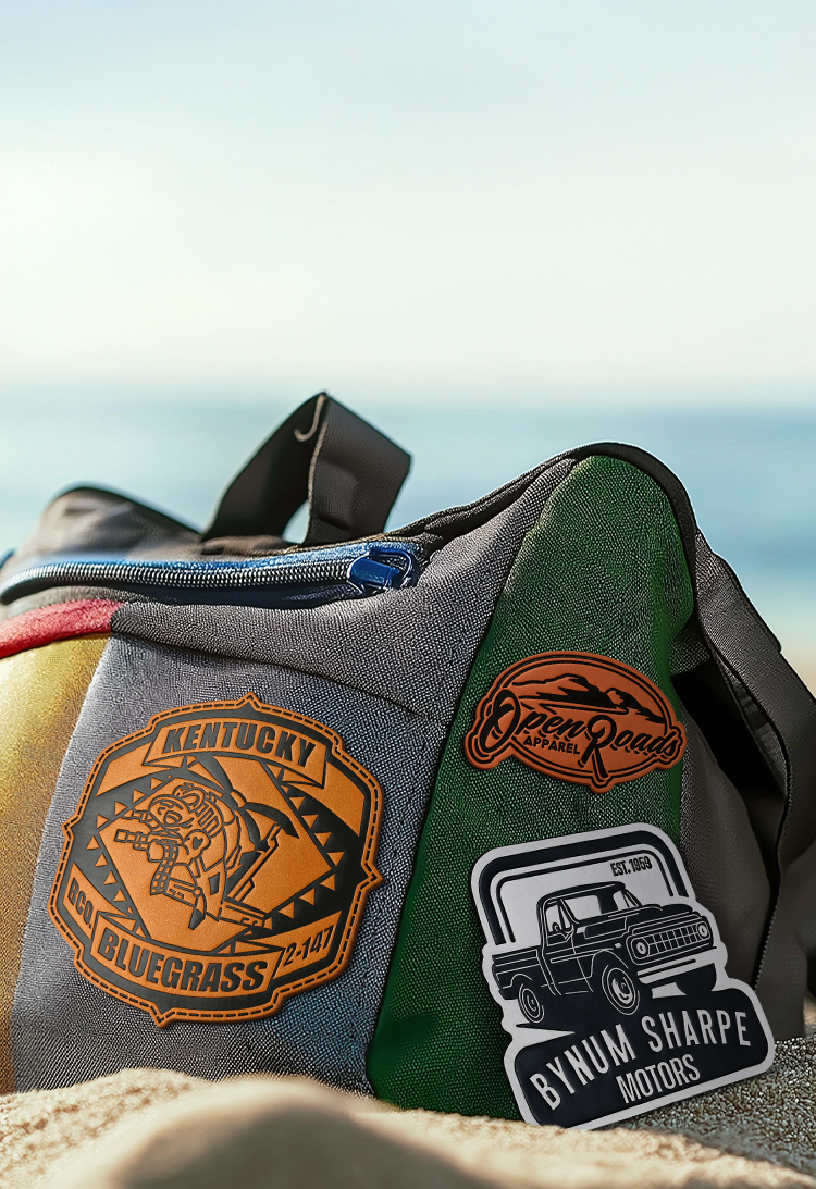 An application scenario or product detail of custom leather patches for jackets - Image 11