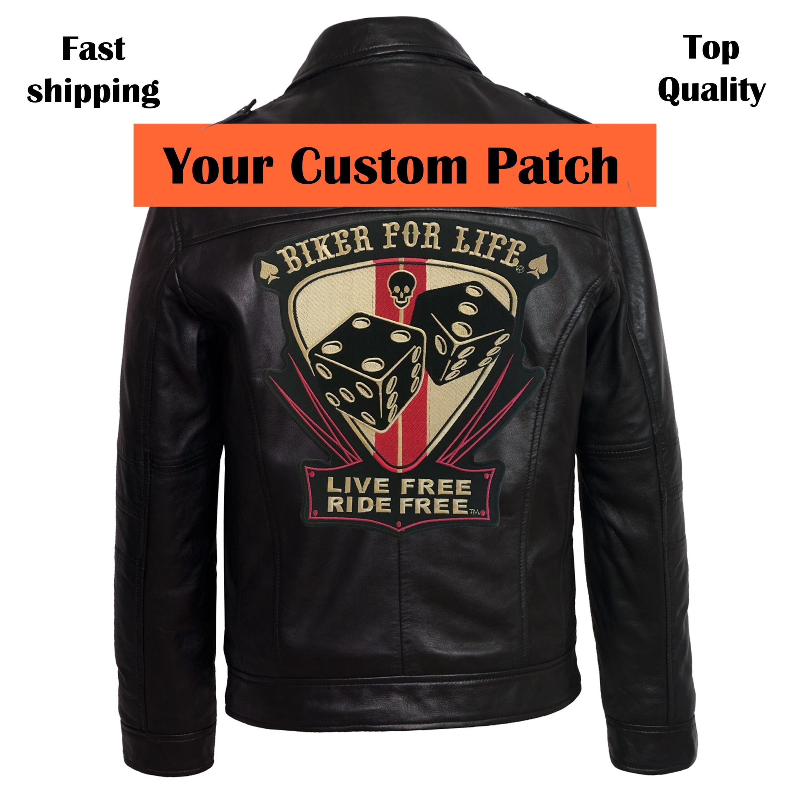 An application scenario or product detail of custom leather patches for jackets - Image 22