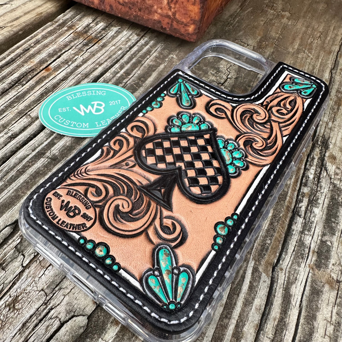 An application scenario or product detail of custom leather phone cases - Image 1