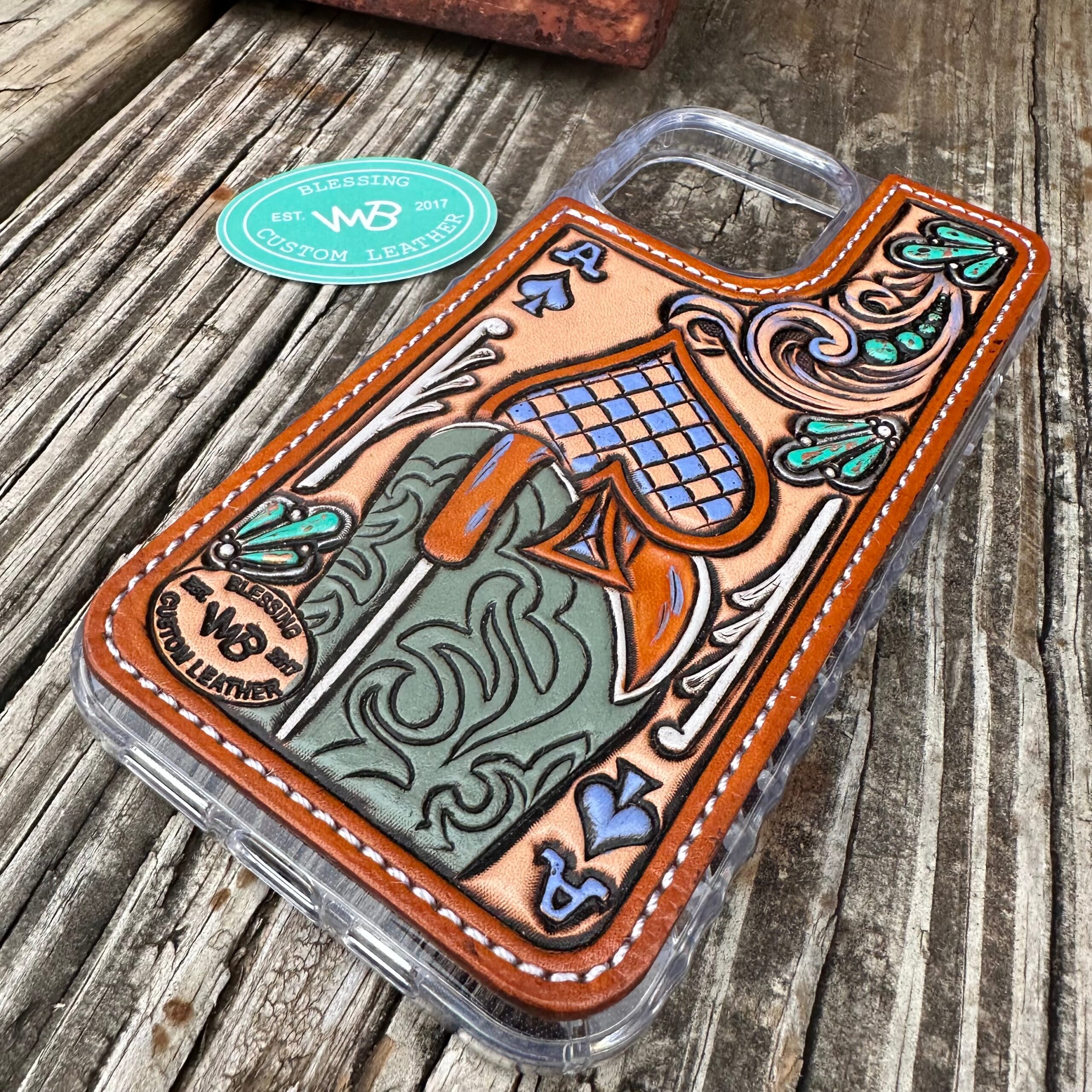 An application scenario or product detail of custom leather phone cases - Image 6