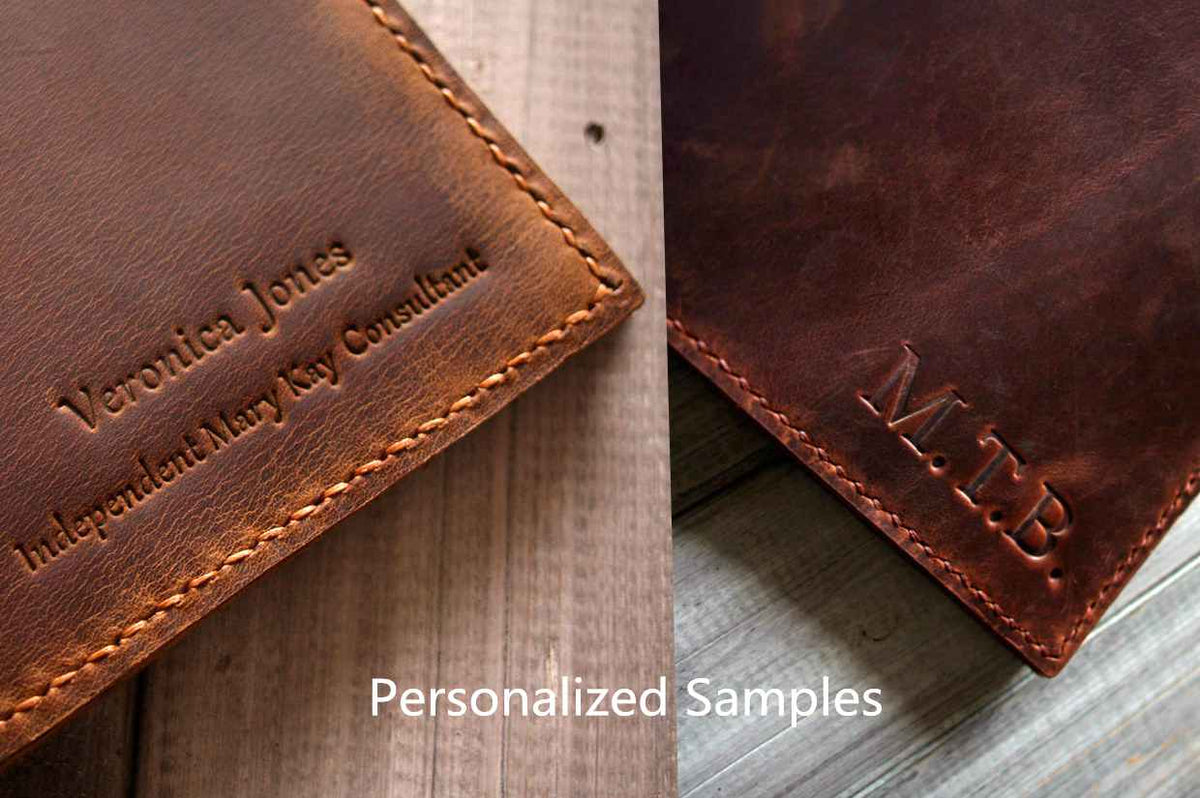 An application scenario or product detail of custom leather portfolio with logo - Image 16