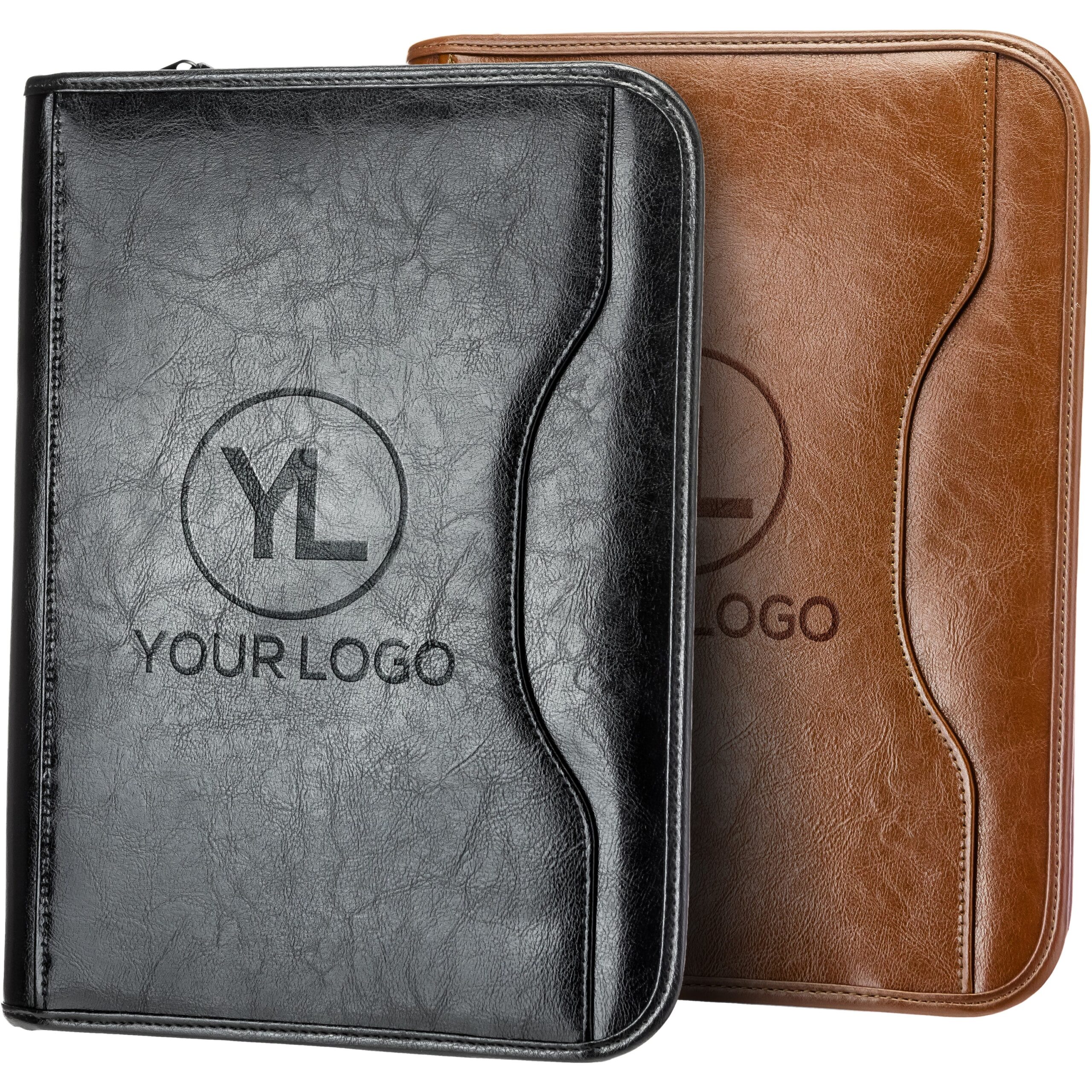 An application scenario or product detail of custom leather portfolio with logo - Image 24