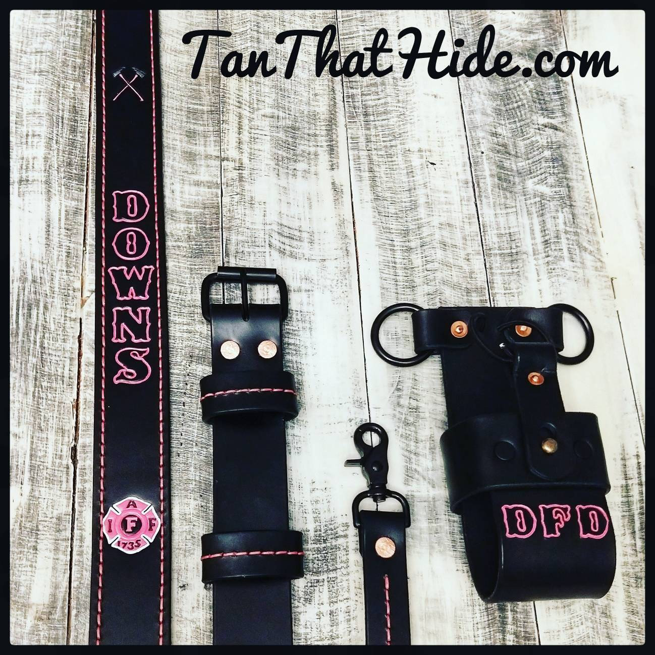 An application scenario or product detail of custom leather radio strap firefighter - Image 10
