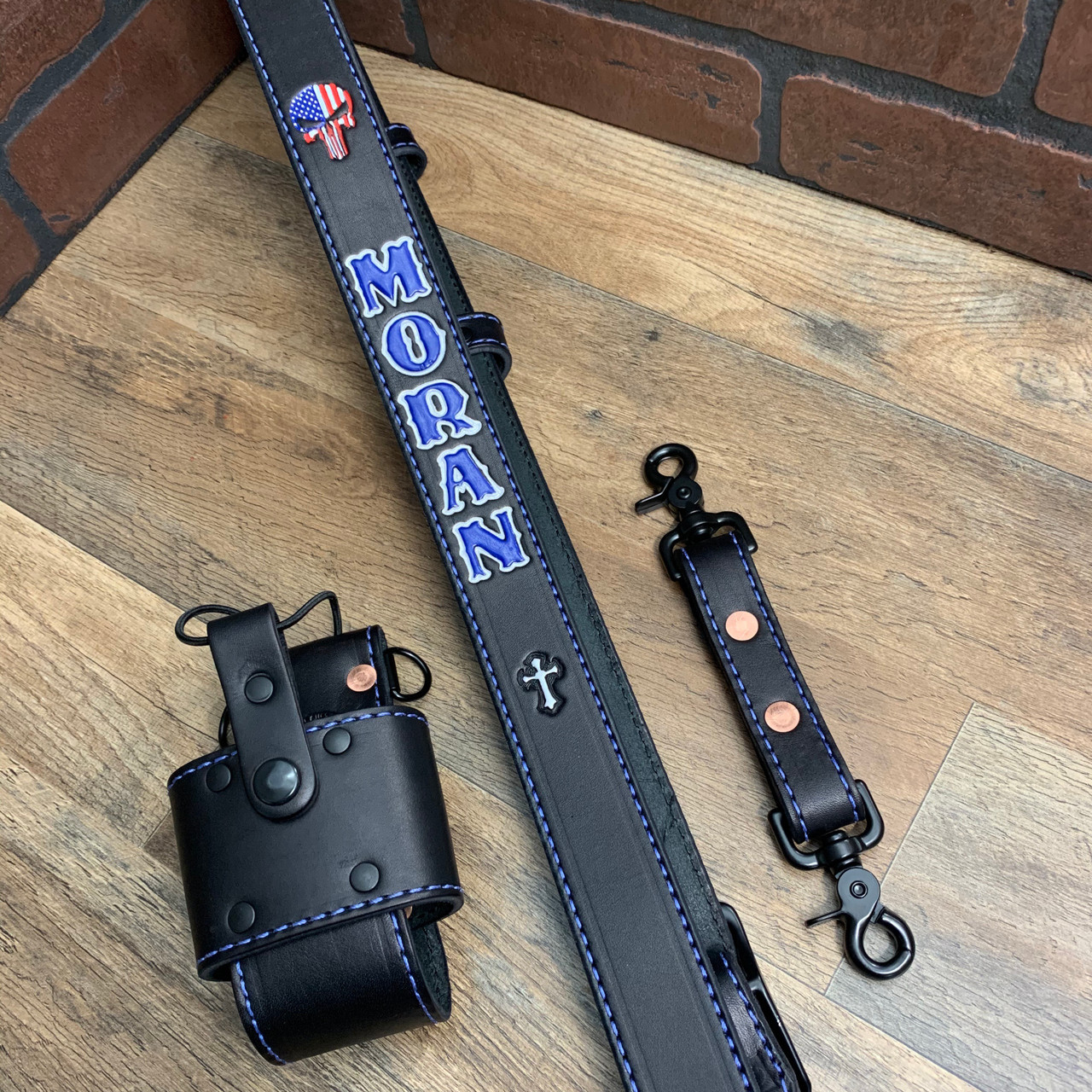 An application scenario or product detail of custom leather radio strap firefighter - Image 15