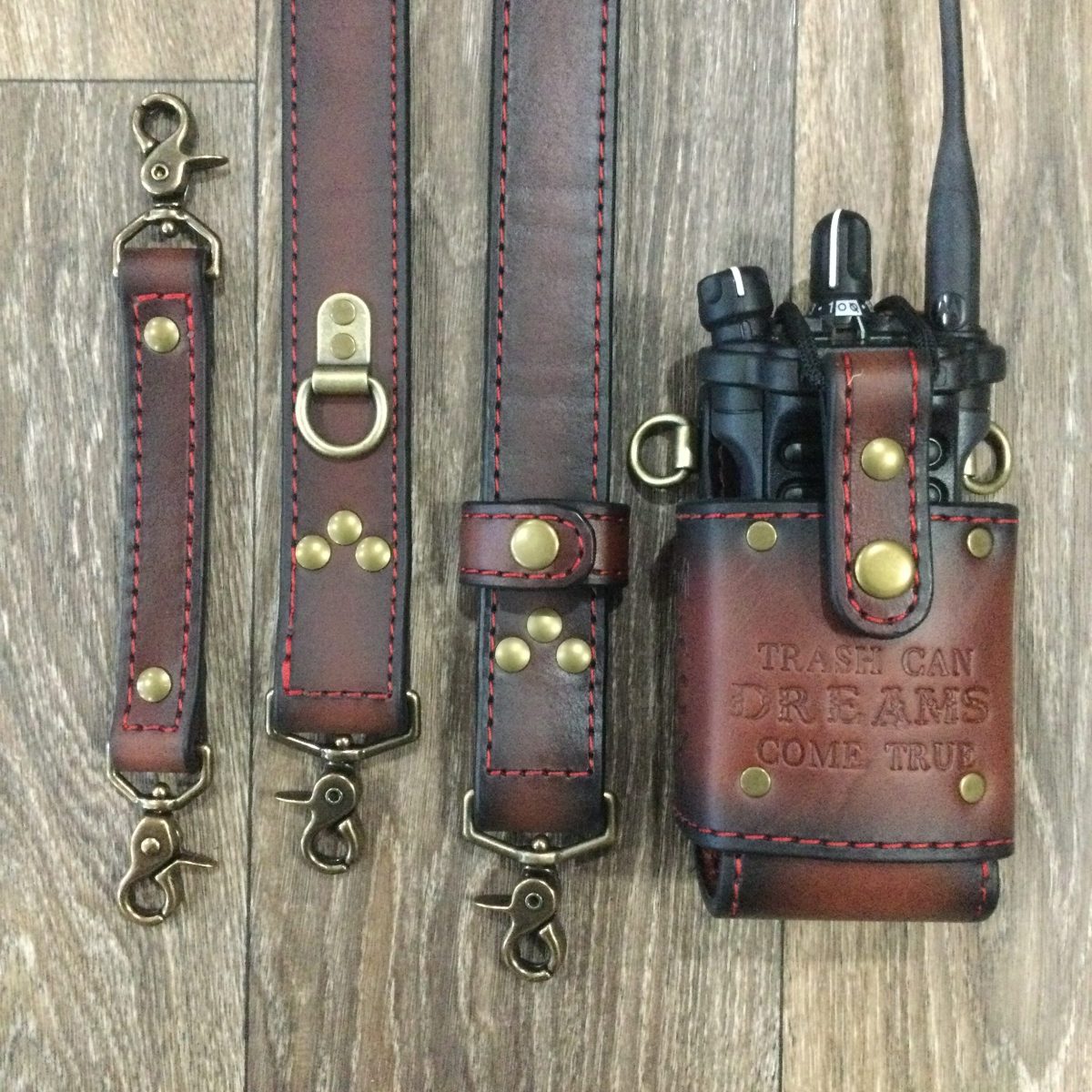 An application scenario or product detail of custom leather radio strap firefighter - Image 16