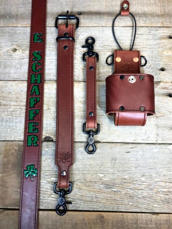 An application scenario or product detail of custom leather radio strap firefighter - Image 20